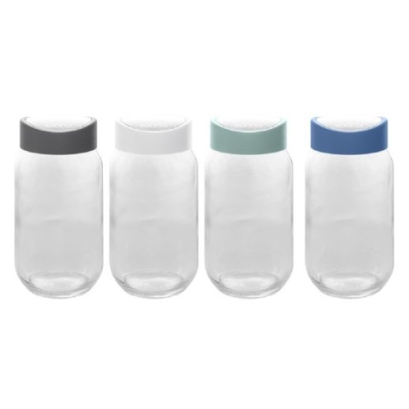 BARATTOLO VETRO COLORCAP 1000CC - COLORI ASSORTITI BARATTOLO VETRO COLORCAP 1000CC - COLORI ASSORTITI