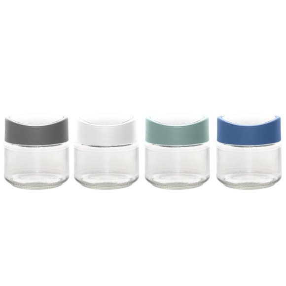 BARATTOLO VETRO COLORCAP 300CC - COLORI ASSORTITI BARATTOLO VETRO COLORCAP 300CC - COLORI ASSORTITI