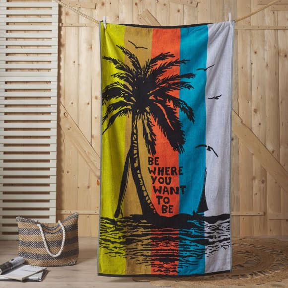 VIA ROMA 60 - TELO MARE JACQUARD "PALM"