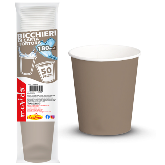 MOVIDA BICCHIERI BIO PER ACQUA TORTORA - 50 PEZZI