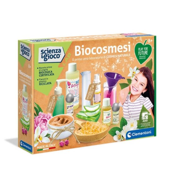 BIOCOSMESI PLAY FOR FUTURE 19185 – LABORATORIO SCIENTIFICO PER CREARE COSMETICI NATURALI, GIOCO EDUCATIVO CLEMENTONI 8+ ANNI