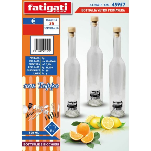 FATIGATI BOTTIGLIA IN VETRO CON TAPPO "PRIMAVERA"
