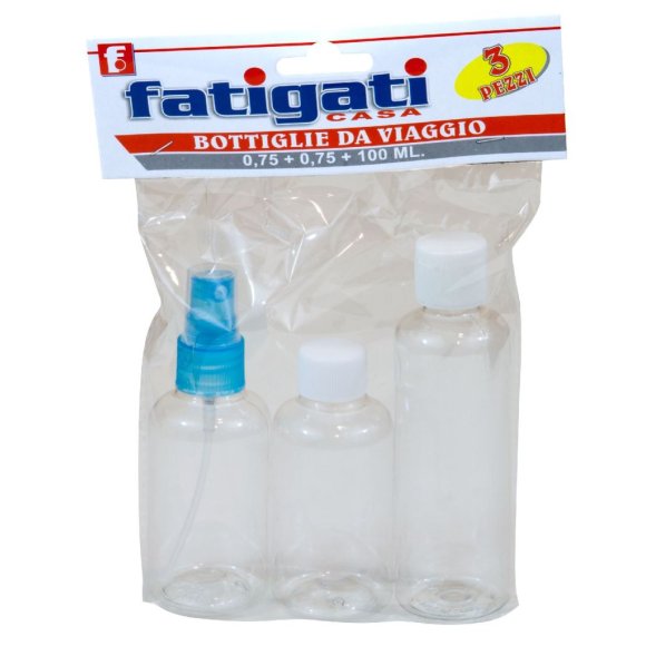 FATIGATI BOTTIGLIA VIAGGIO 3 PEZZI