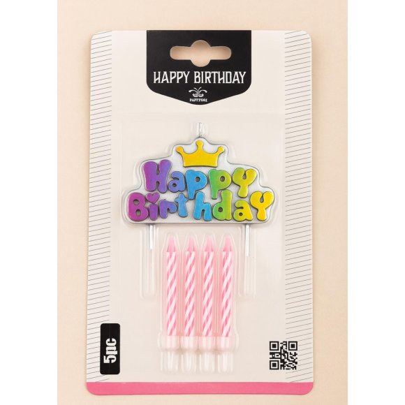 CANDELINE ROSA HAPPY BIRTHDAY 