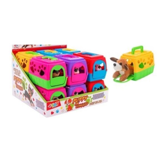 GLOBO CAGNOLINO GIOCATTOLO CON TRASPORTINO INCLUSO - 5 COLORI ASSORTITI
