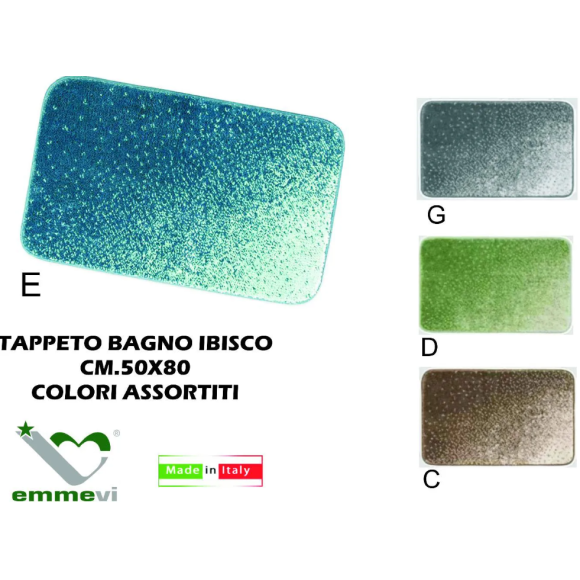TAPPETO BAGNO "IBISCO" 50X80 CM - DISEGNI ASSORTITI