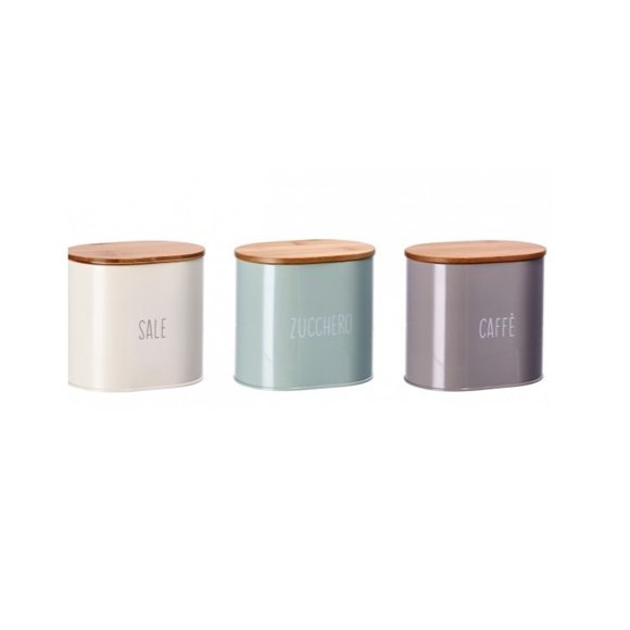 BARATTOLO LATTA CON COPERCHIO IN BAMBOO - COLORI ASSORTITI