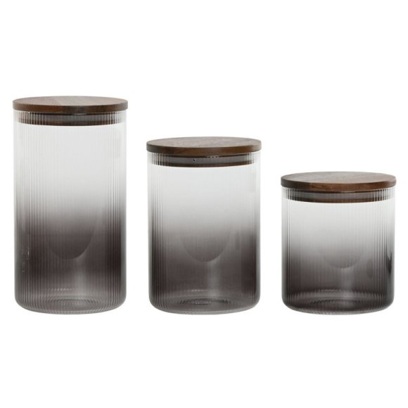 SET 3 BARATTOLI BOROSILICATO CON COPERCHIO