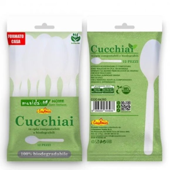 MOVIDA  CUCCHIAIO BIODEGRADABILI - 12 PEZZI 