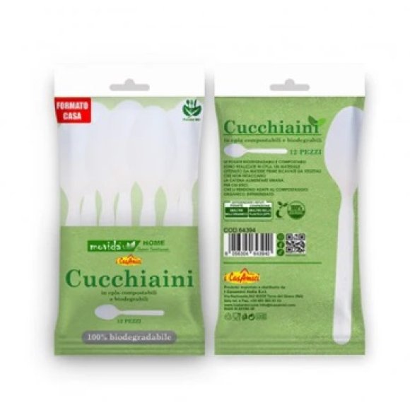CUCCHIAINI BIODEGRADABILI MOVIDA - 12 PEZZI CUCCHIAINI BIODEGRADABILI MOVIDA - 12 PEZZI
