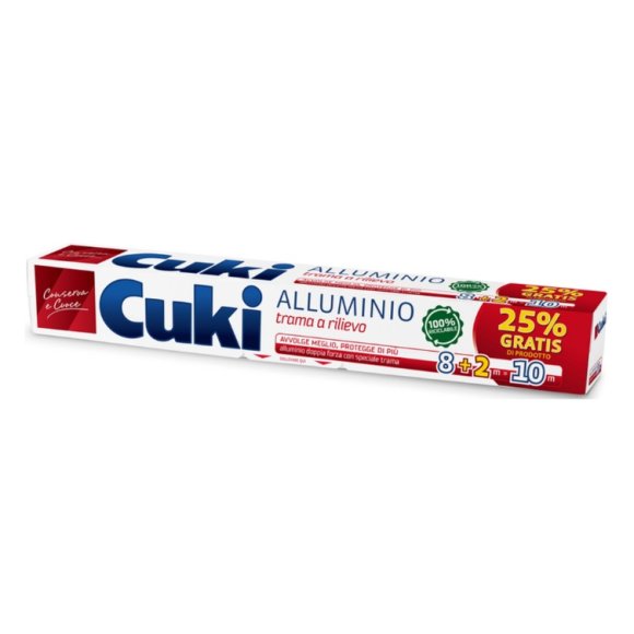 CUKI ROTOLO ALLUMINIO DOPPIA FORZA TRAMA A RILIEVO 8+2 METRI