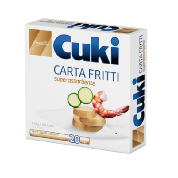 CUKI CARTA FRITTI SUPERASSORBENTE  20 FOGLI - 32X33 CM