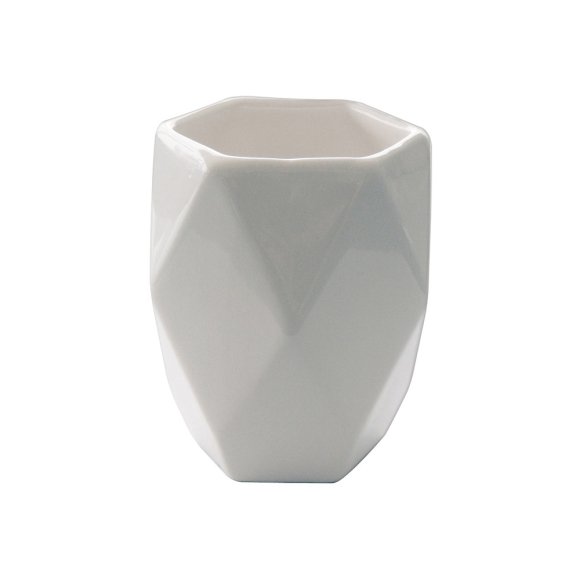 PORTASPAZZOLINI IN CERAMICA "DALIA" - BIANCO 