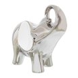 STATUETTA CERAMICA ARGENTO E BIANCO 25 CM - ELEFANTE STATUETTA CERAMICA ARGENTO E BIANCO 25 CM - ELEFANTE