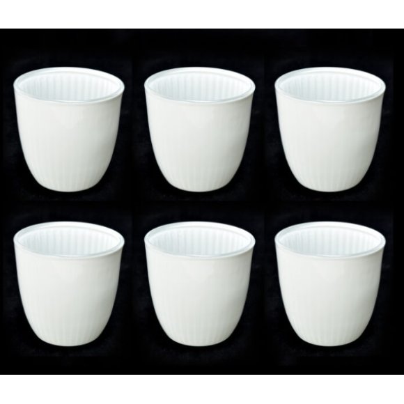 SET 6 BICCHIERI VETRO RIGATO "ELEGANT" - BIANCO OPACO SET 6 BICCHIERI VETRO RIGATO "ELEGANT" - BIANCO OPACO