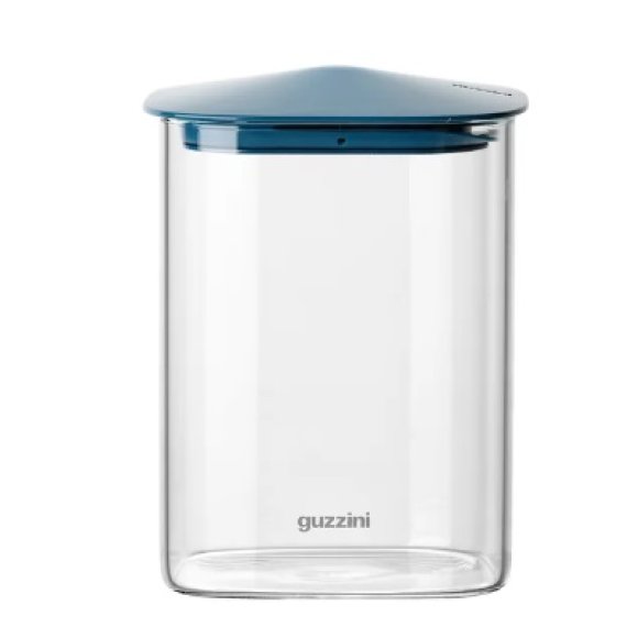 GUZZINI BARATTOLO RETTANGOLARE IN VETRO FRESH E STYLE CON TAPPO BLU - 1,000 ML