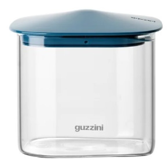 GUZZINI BARATTOLO RETTANGOLARE IN VETRO FRESH E STYLE CON TAPPO BLU - 600 ML