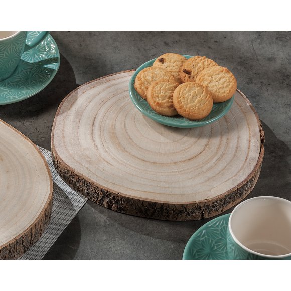 Tagliere Vassoio In Legno Naturale Diametro 22,5 cm