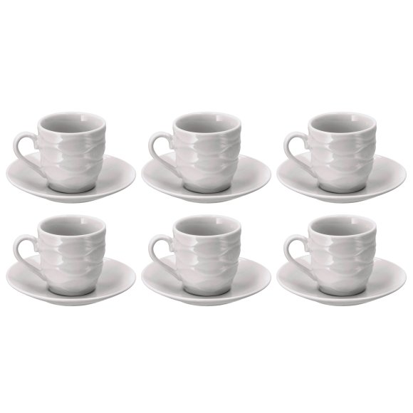 SERVIZIO CAFFE' IN PORCELLANA CON PIATTINO - 6 PEZZI 