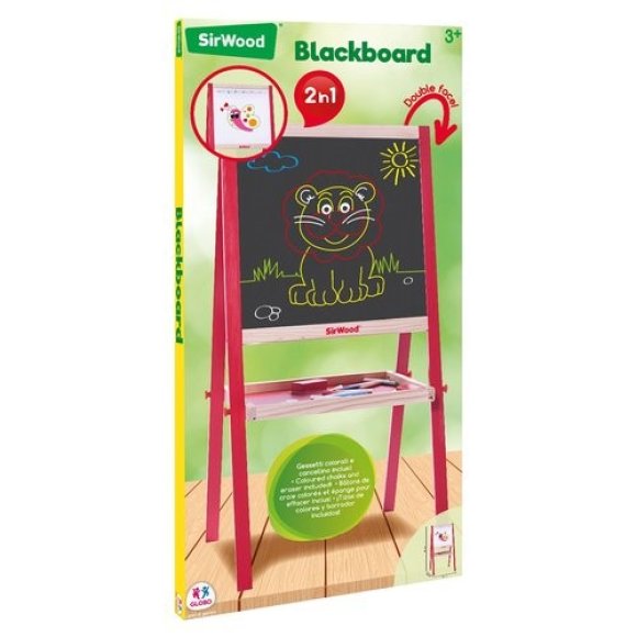 GLOBO GIOCATTOLI LAVAGNA IN LEGNO DOUBLE FACE CON GESSETTI E CANCELLINO INCLUSI -89 CM GLOBO GIOCATTOLI LAVAGNA IN LEGNO DOUBLE FACE CON GESSETTI E CANCELLINO INCLUSI -89 CM