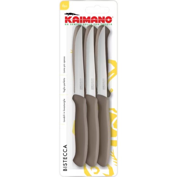 KAIMANO SET COLTELLI DA TAVOLA "ITALICUS" MARRONE - 6 PEZZI 