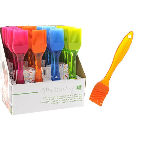 MERCURY PENNELLO DI PLASTICA CON SETOLE IN SILICONE 21X4 CM -  COLORI ASSORTITI 