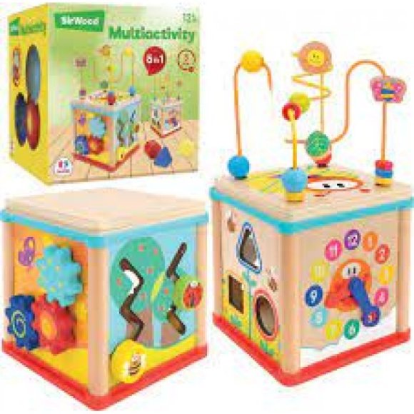 GLOBO CUBO MULTIATTIVITA' IN LEGNO - 16CM