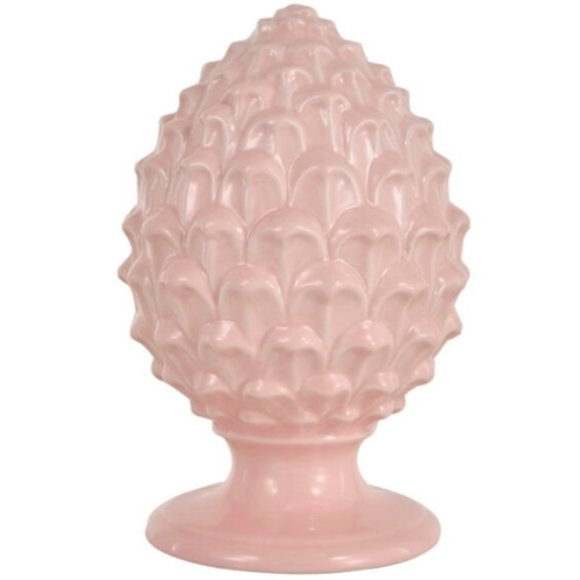 Pigna Rosa Cipria Dipinta A Mano - h 18  cm