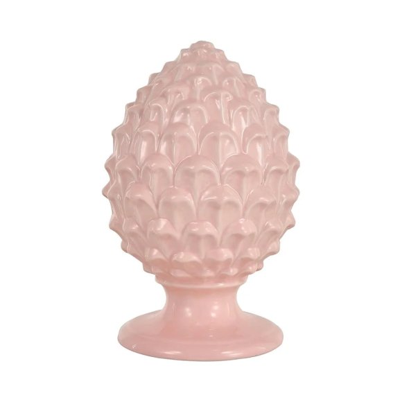 Pigna Rosa Cipria Dipinta A Mano - h 14  cm