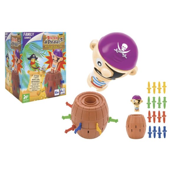 FAMILY GAMES GIOCO DEL PIRATA NELLA BOTTE CON 16 SPADE