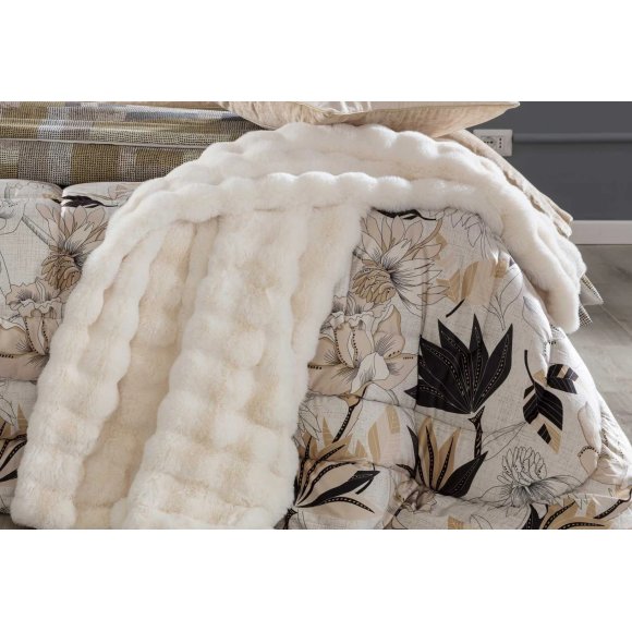 RIVIERA - PLAID "ZORBA" 130x170 cm - BIANCO ANTICO RIVIERA - PLAID "ZORBA" 130x170 cm - BIANCO ANTICO
