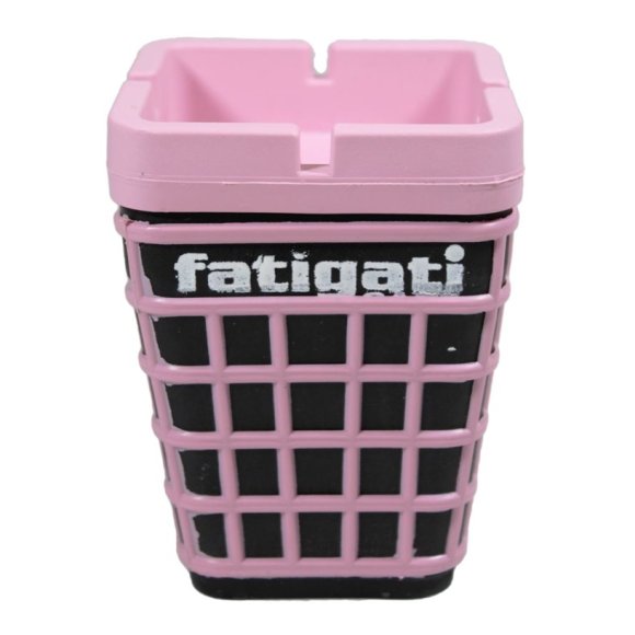 POSACENERE QUADRATO IN PLASTICA CON CONTENITORE - COLORI ASSORTITI