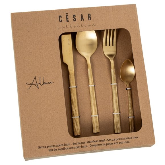 CAMACHO SET 24 POSATE ACCIAIO INOX "ALBA" - ORO OPACO