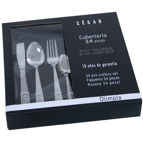 CAMACHO SET 24 POSATE ACCIAIO INOSSIDABILE BRILLANTE