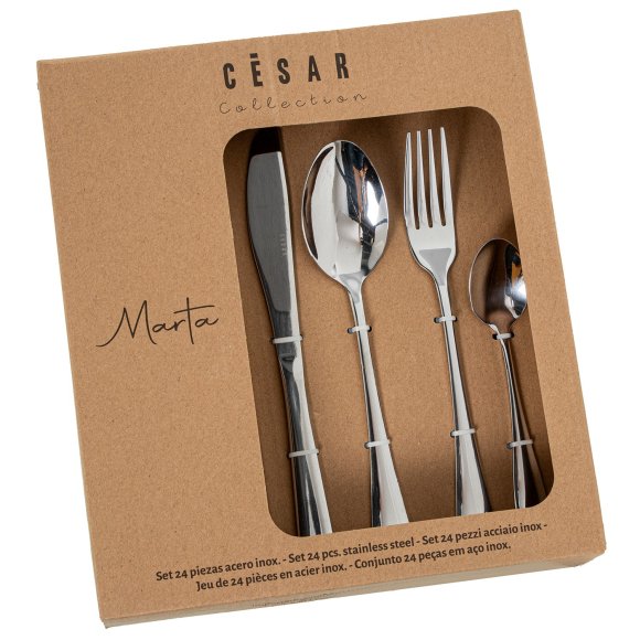 CAMACHO SET 24 POSATE ACCIAIO INOX "MARTA" - ARGENTO LUCIDO