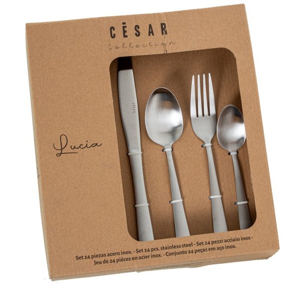 SET 24 POSATE ACCIAIO INOX "LUCIA" - ARGENTO SATINATO SET 24 POSATE ACCIAIO INOX "LUCIA" - ARGENTO SATINATO