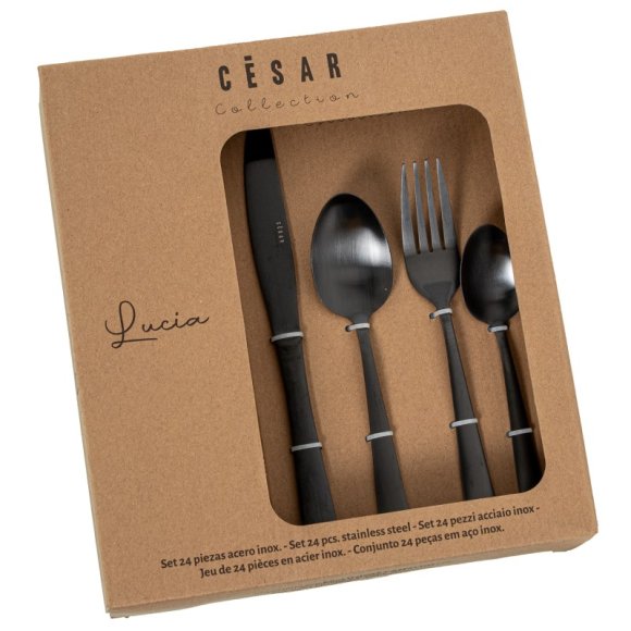 SET 24 POSATE ACCIAIO INOX "LUCIA" - NERO SET 24 POSATE ACCIAIO INOX "LUCIA" - NERO