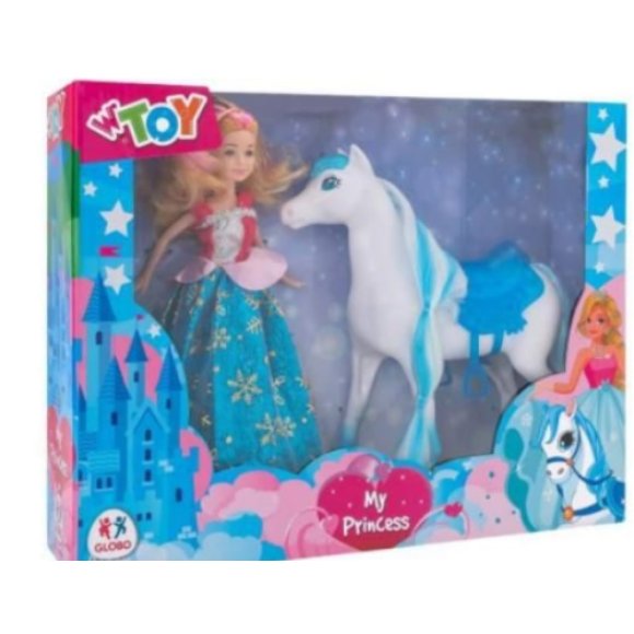 BAMBOLA PRINCIPESSA CON CAVALLO