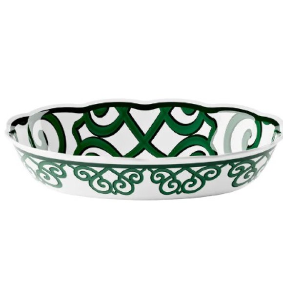 GUZZINI NATALE RISOTTIERA HARMONIA IN MELAMINA BIANCO E VERDE 32,4x23,3xh6,8 CM GUZZINI NATALE RISOTTIERA HARMONIA IN MELAMINA BIANCO E VERDE 32,4x23,3xh6,8 CM