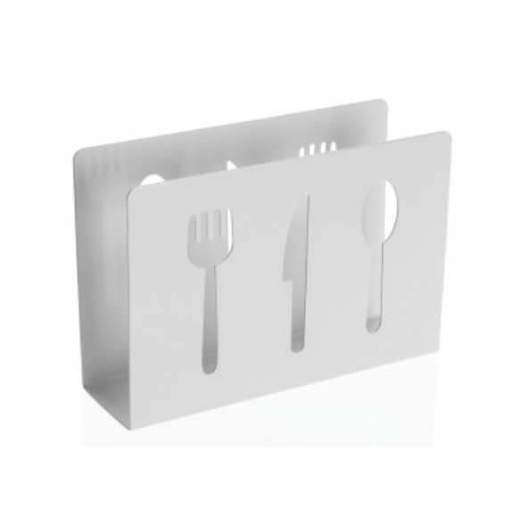 PORTATOVAGLIOLI POSATE BIANCO - 15X4,5X10 CM
