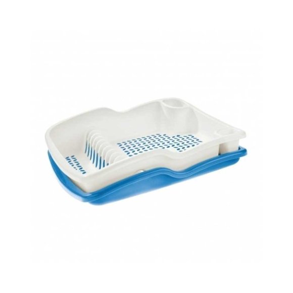 TONTARELLI SCOLAPIATTI "BRIO" GRANDE 39x39x11h CM - BIANCO E CELESTE