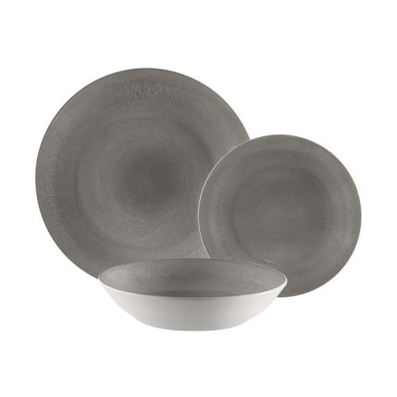 SERVIZIO PIATTI 18 PEZZI "PIA" - GRIGIO SERVIZIO PIATTI 18 PEZZI "PIA" - GRIGIO