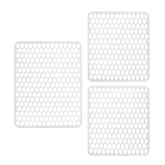 SET 3 PEZZI TAPPETO LAVELLO BIANCO - 33X57 CM