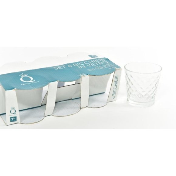 MERCURY SET 6 BICCHIERI ACQUA  IN VETRO - 280ML