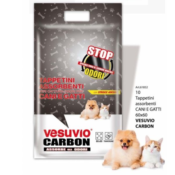 VESUVIO TAPPETINO TRAVERSINE CANI GATTI CARBONE - 60X60CM