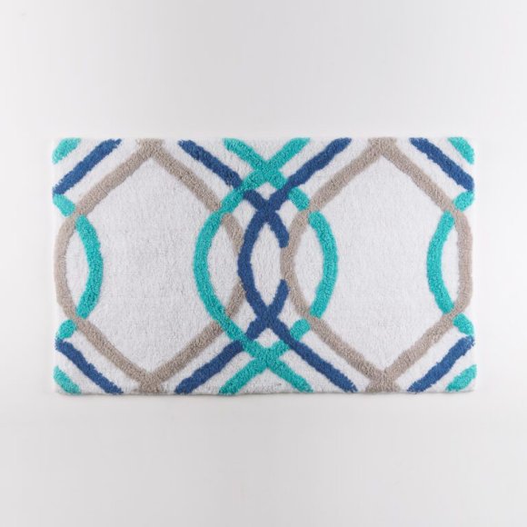 VIA ROMA 60 - TAPPETO BAGNO "CROSS" - BLU