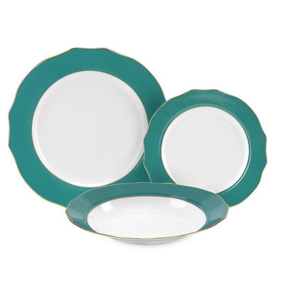 Servizio Piatti 18 Pezzi Vivienne - TURCHESE Servizio Piatti 18 Pezzi Vivienne - TURCHESE