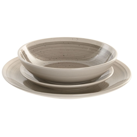SERVIZIO DI PIATTI HOME ESPRIT BEIGE GRIGIO GRES - 18 PEZZI SERVIZIO DI PIATTI HOME ESPRIT BEIGE GRIGIO GRES - 18 PEZZI