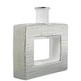 CAMACHO VASO CERAMICA 24x6x24 CM - BIANCO E ARGENTO CAMACHO VASO CERAMICA 24x6x24 CM - BIANCO E ARGENTO