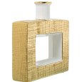 VASO CERAMICA BIANCO E ORO 24 CM VASO CERAMICA BIANCO E ORO 24 CM